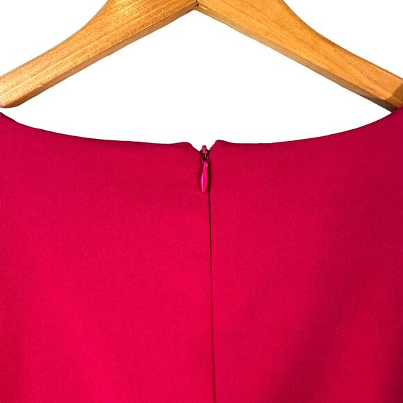 Donna Morgan New Womens Long Sleeve V Neck Fit and Flare Dress Hot Pink 4 Preppy - Picture 11 of 14
